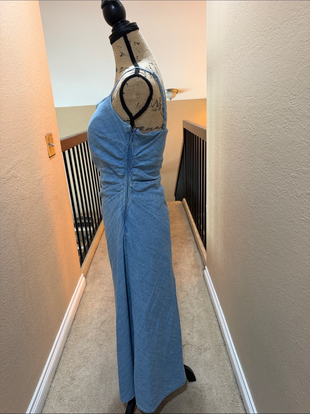 Mango DRAPED DENIM DRESS - Picture 9 of 10
